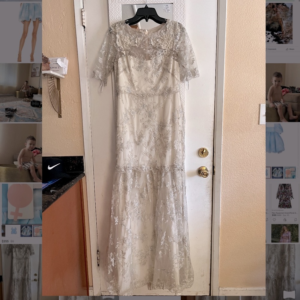 Marchesa notte sz 12 floral appliqué gown. Absolutely stunning. Perfect conditio